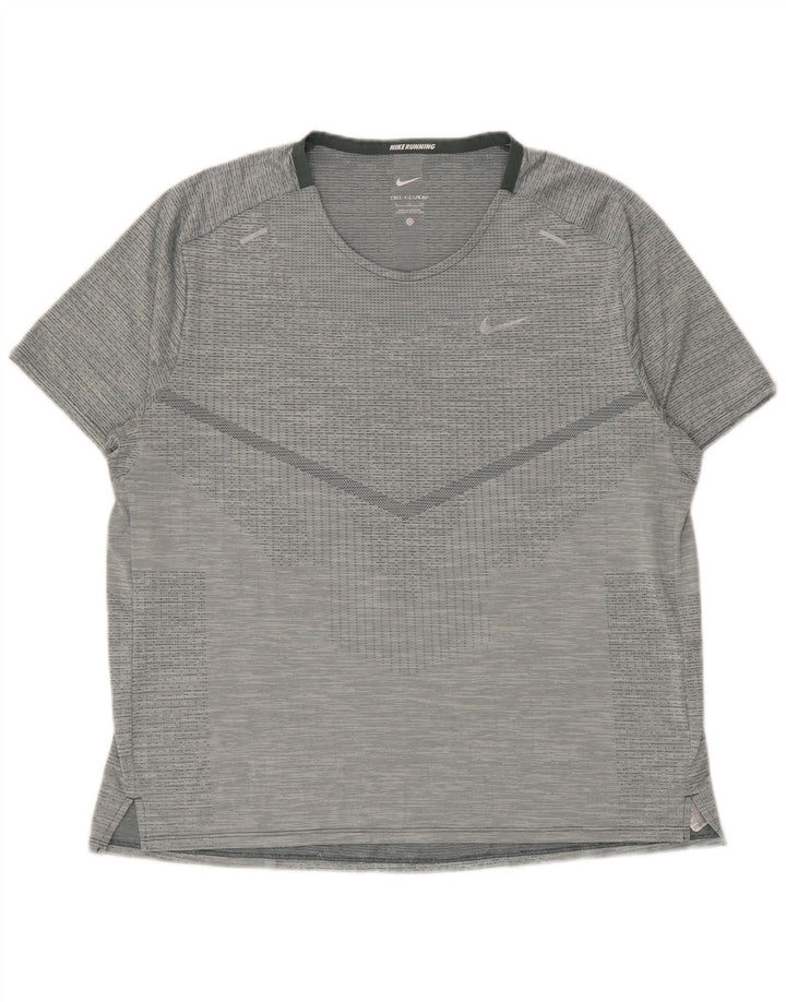Camiseta Nike Feminina Dri Fit Running Top UK 18 XL Cinza Poliéster