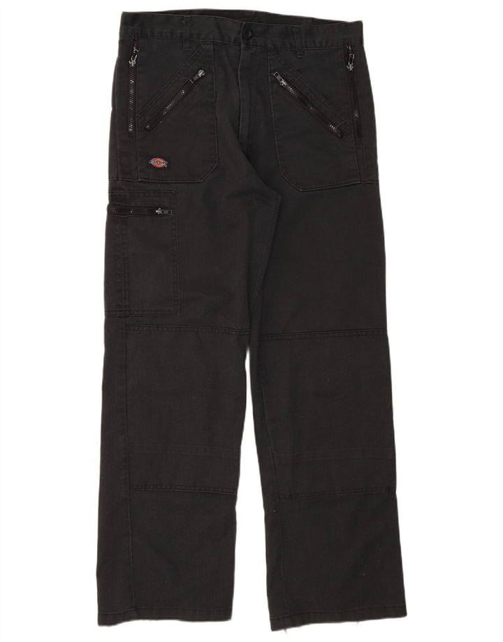Calças cargo retas masculinas Dickies W30 L29 poliéster preto