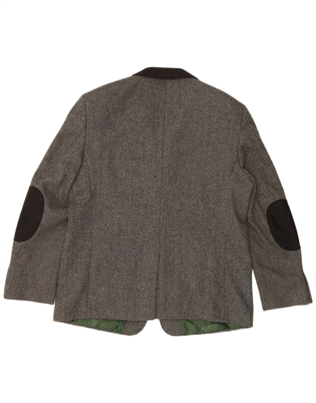 H.MOSER Jaqueta blazer masculina de 3 botões EU 54 2XL lã espinha de peixe cinza