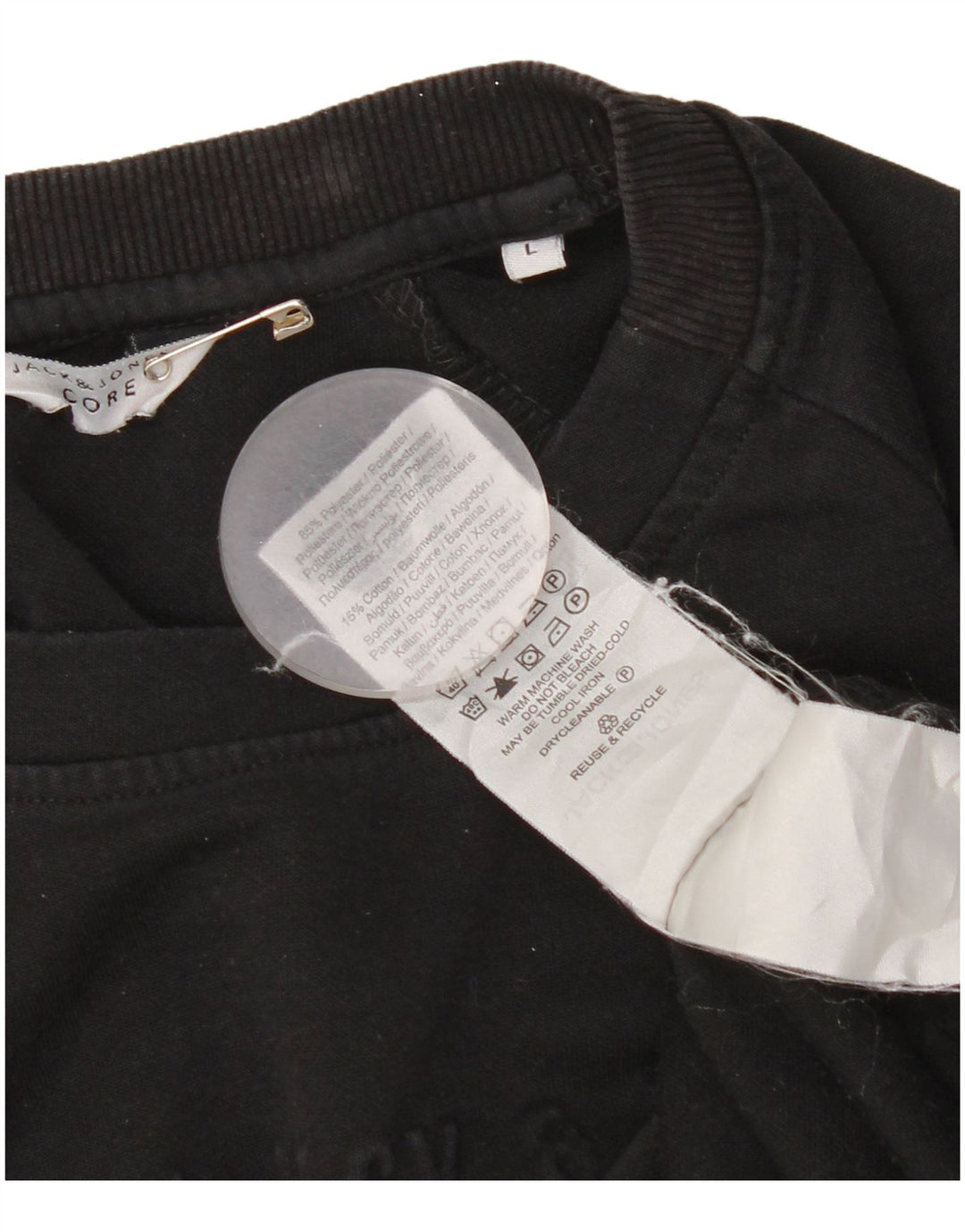 Jack & Jones moletom masculino jumper grande poliéster preto