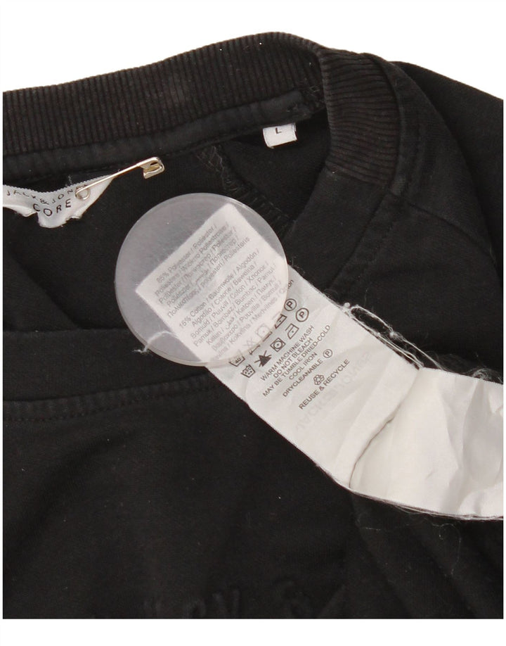 Jack & Jones moletom masculino jumper grande poliéster preto