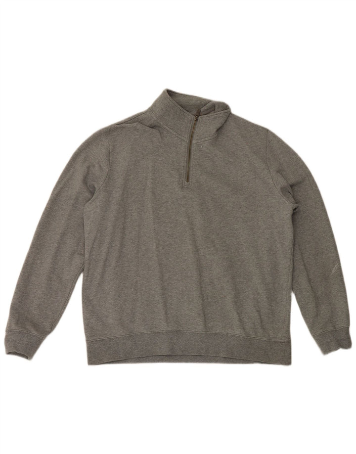 Suéter masculino Marks & Spencer com zíper e gola XL algodão cinza