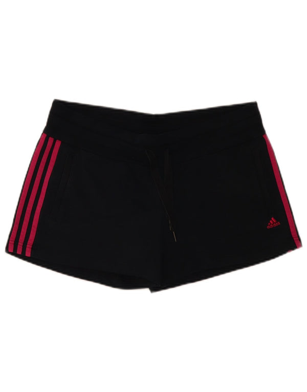 Adidas Womens Climalite Sport Shorts UK 12/14 Médio Algodão Preto