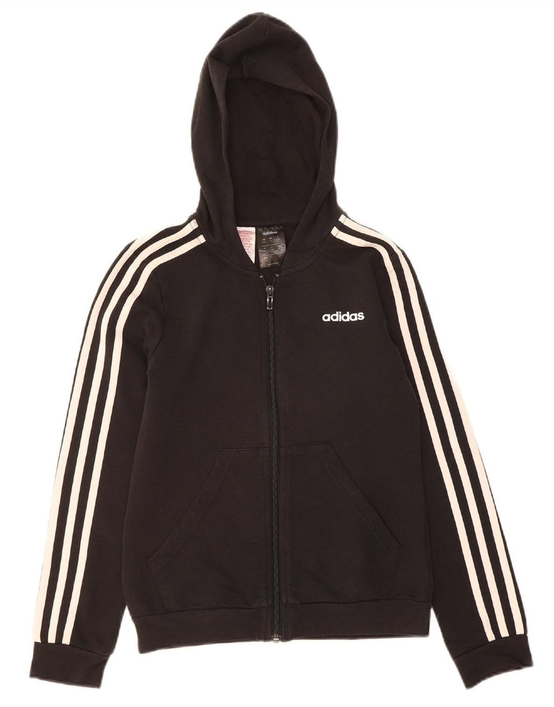 Suéter adidas masculino com capuz e zíper 11-12 anos algodão preto