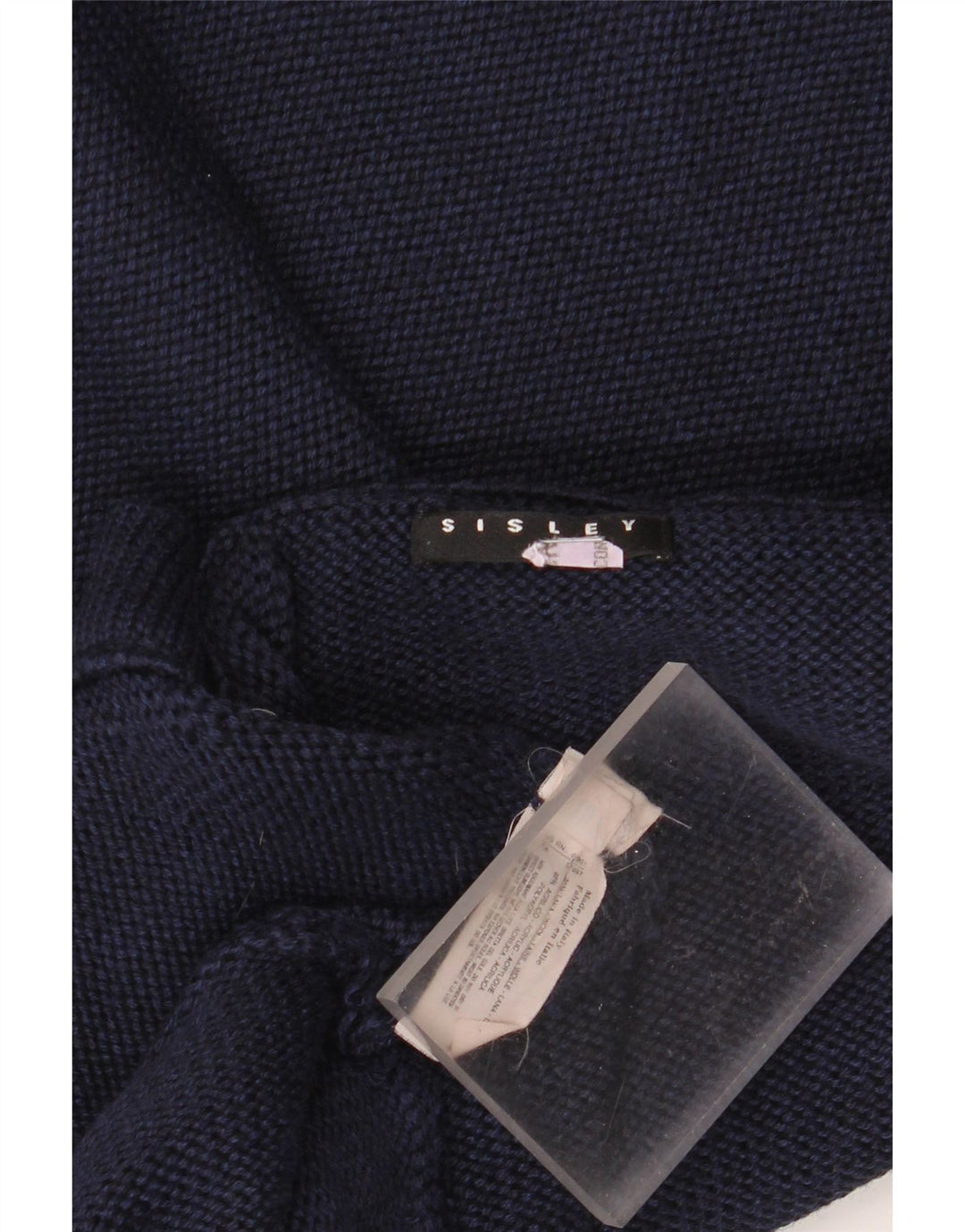 Suéter masculino SISLEY com decote em V grande lã azul marinho