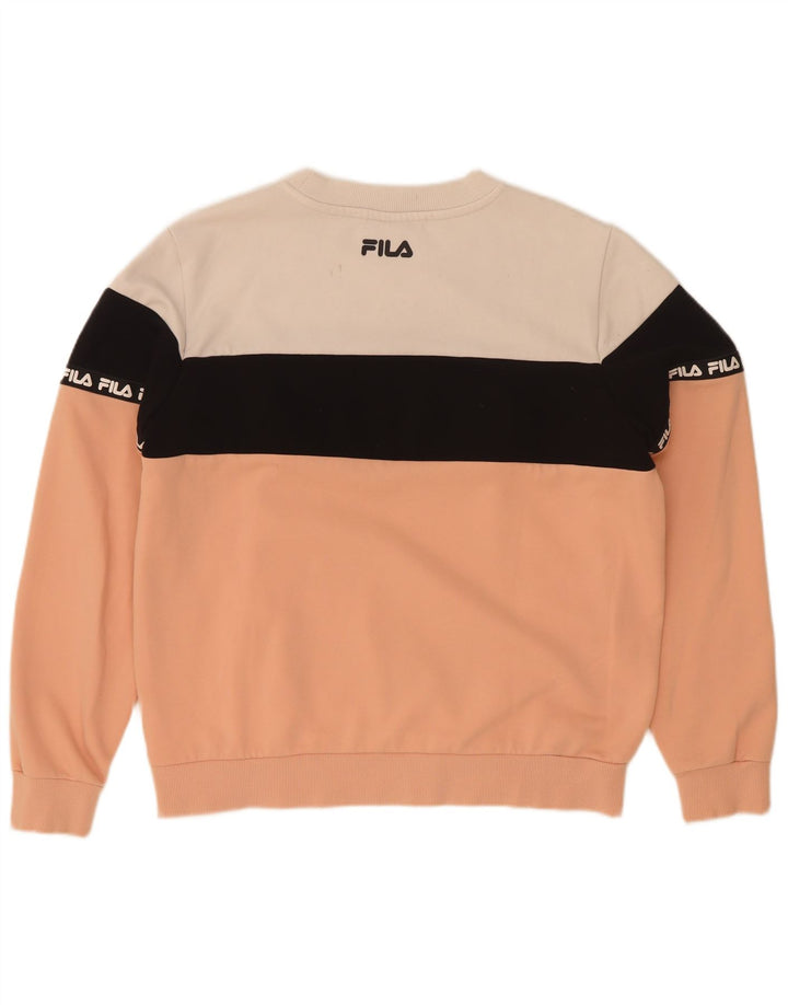 Fila Womens Graphic Sweatshirt Jumper UK 14 Médio Multicolorido