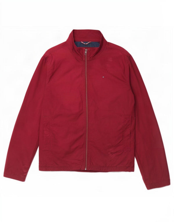 Tommy Hilfiger Mens Bomber Jacket UK 38 Médio Borgonha Algodão