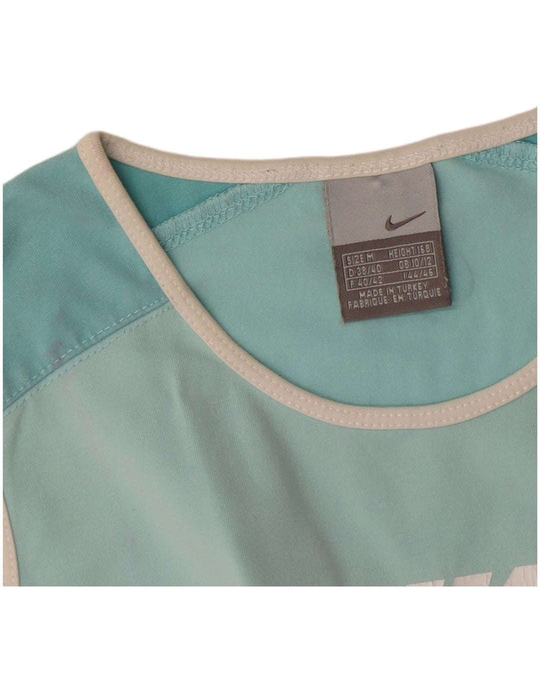 Nike Womens Crop Graphic Vest Top UK 10/12 Médio Turquesa