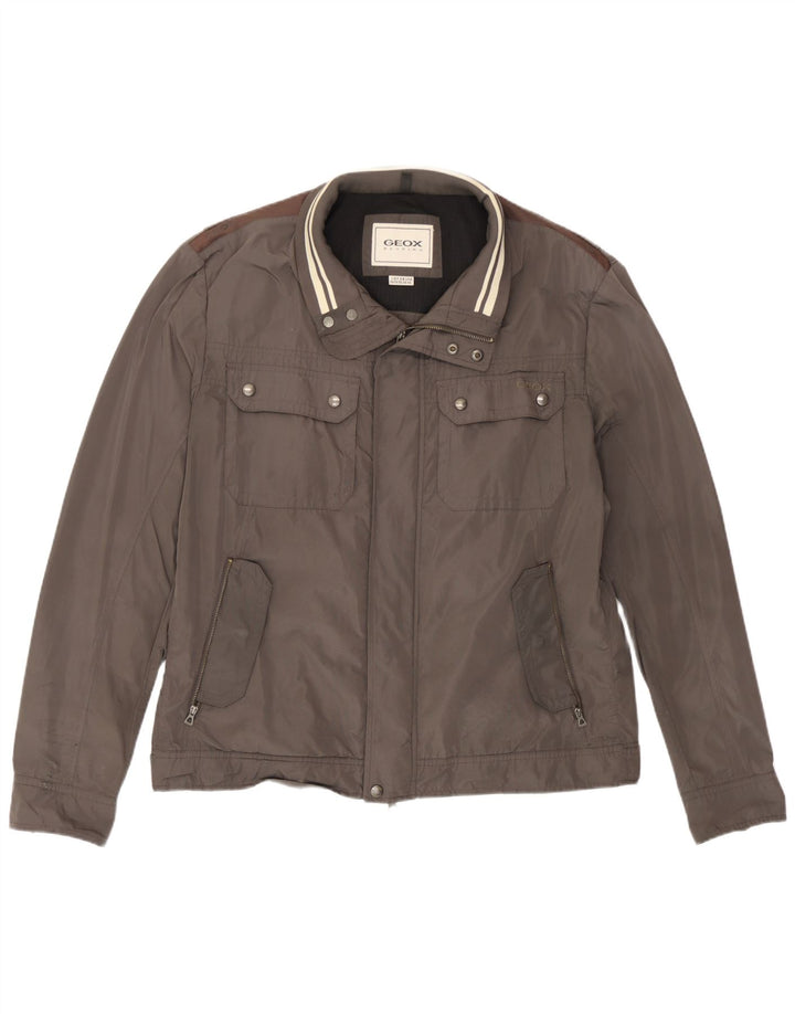 Jaqueta bomber masculina Geox UK 46 3XL poliéster cinza