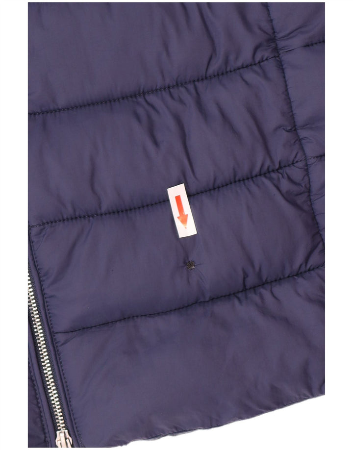 Casaco acolchoado com capuz feminino Tommy Hilfiger Reino Unido 10 pequeno azul marinho poliamida