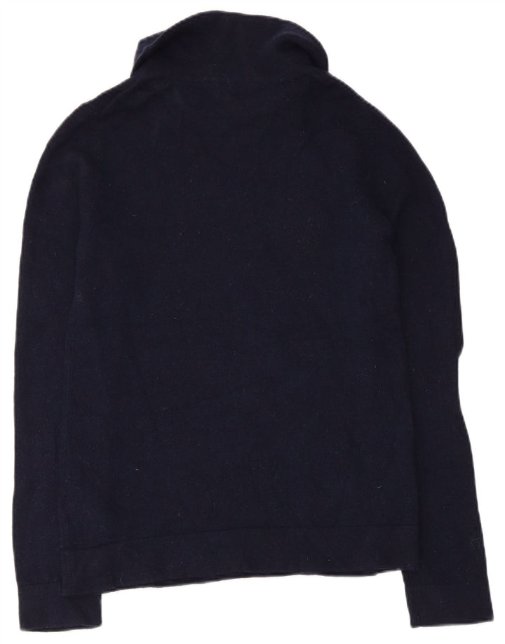 Suéter feminino Hobbs com gola redonda e lã azul marinho médio UK 12