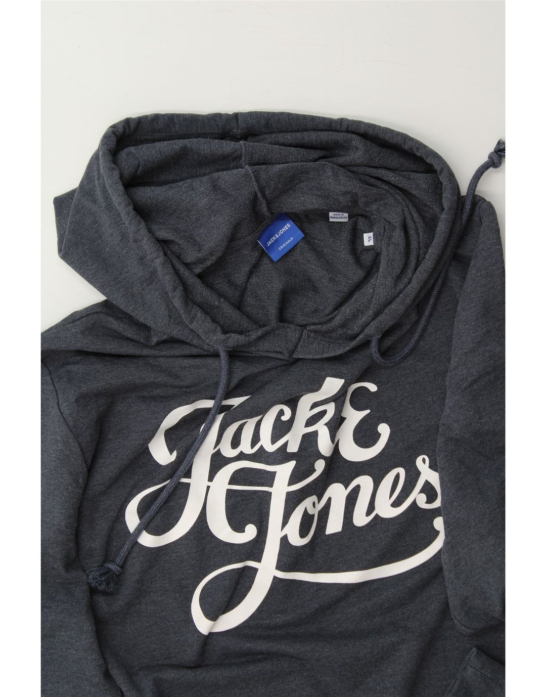JACK & JONES Mens Graphic Hoodie Jumper XL Grey Cotton Vintage Jack & Jones and Second-Hand Jack & Jones from Messina Hembry 