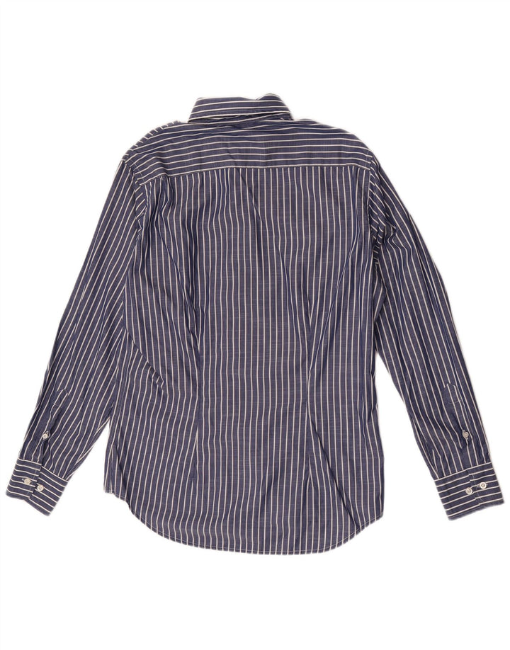 Camisa masculina Slim Fit Fred Perry de algodão listrado azul médio