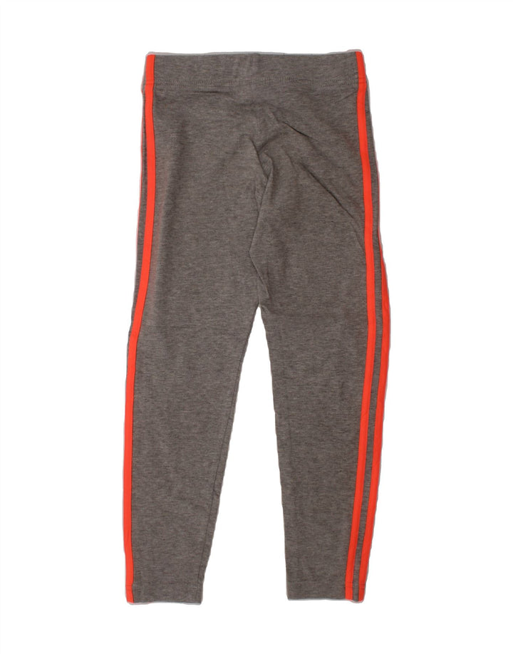 ADIDAS Girls Graphic Leggings 9-10 Years  Grey Cotton Vintage Adidas and Second-Hand Adidas from Messina Hembry 