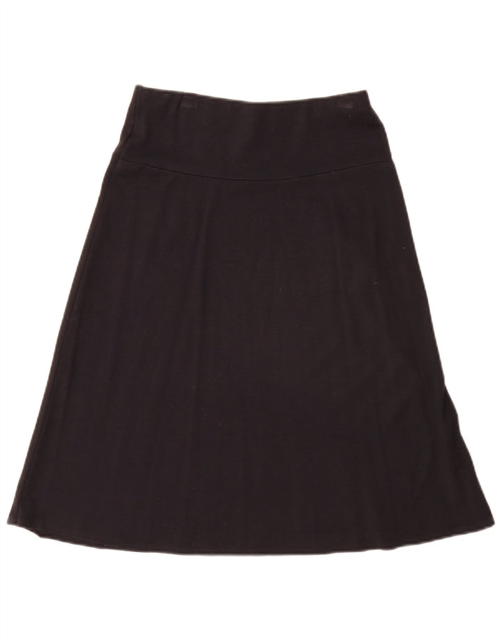 Saia feminina Marks & Spencer A-Line Reino Unido 8 pequena W26 viscose preta