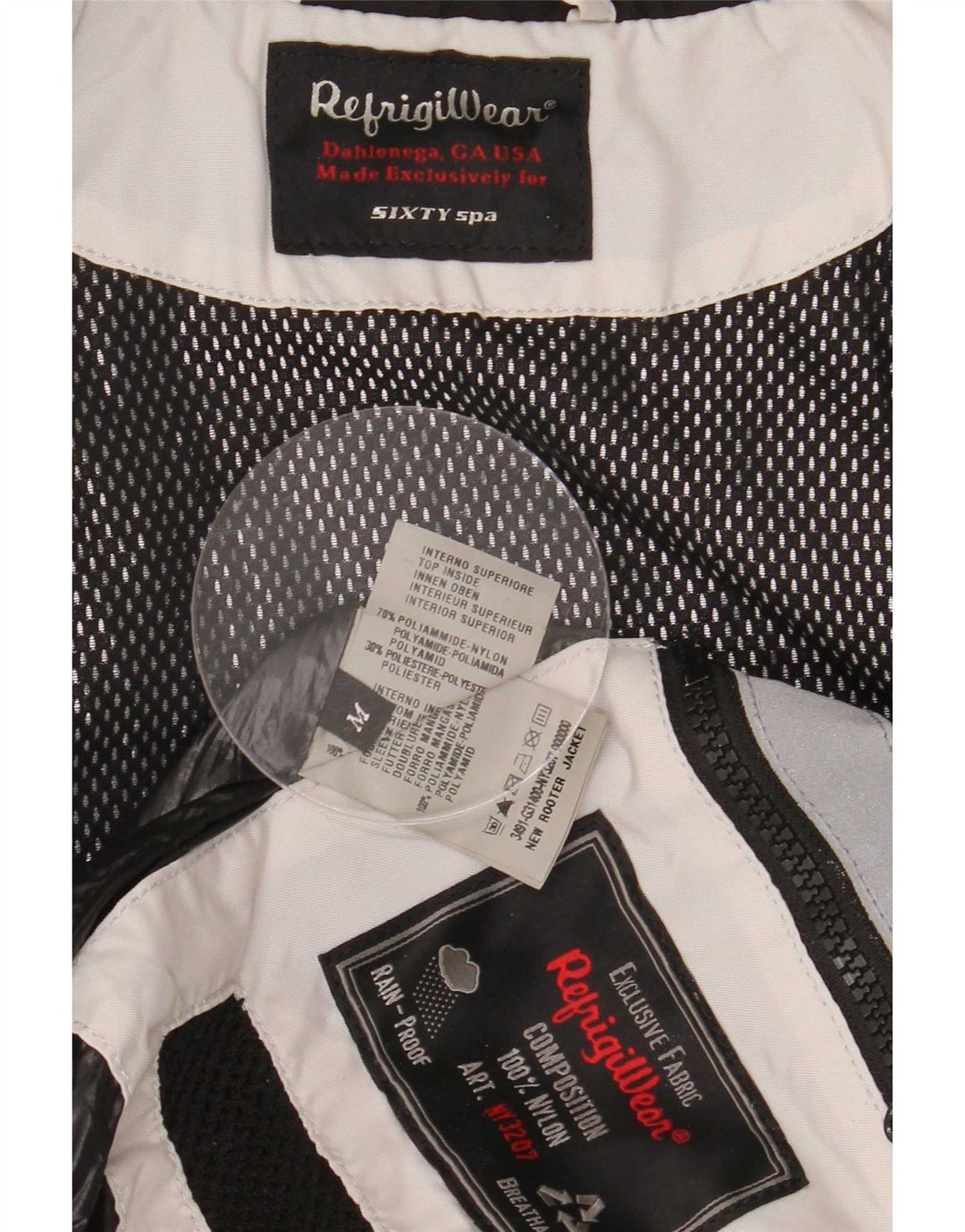 Refrigiwear Mens Bomber Jacket UK 38 Médio Off White Colourblock Poliamida