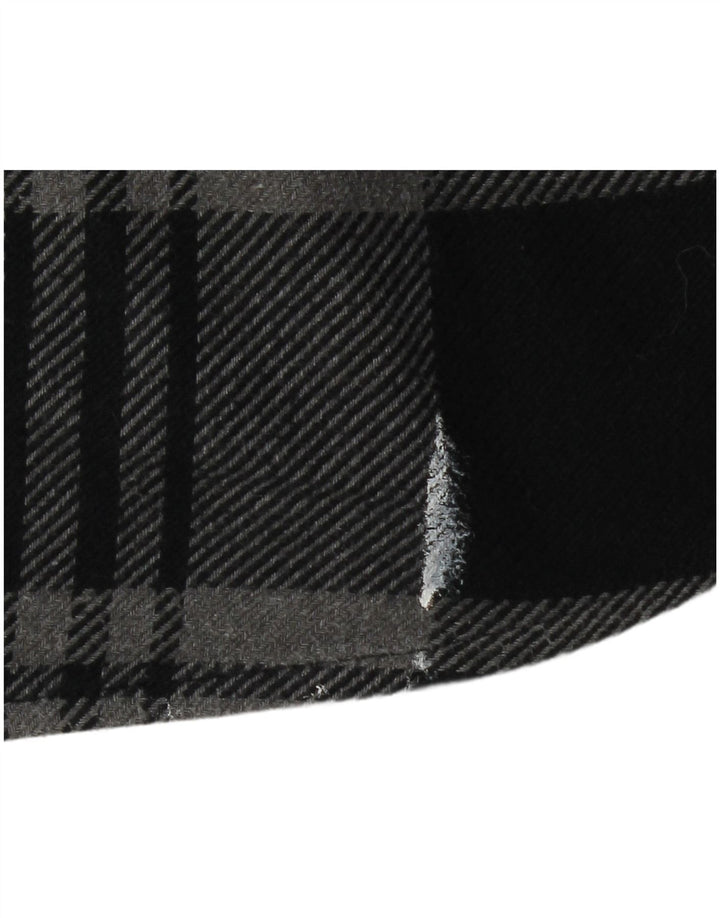 Camisa masculina de flanela Orvis grande algodão xadrez cinza