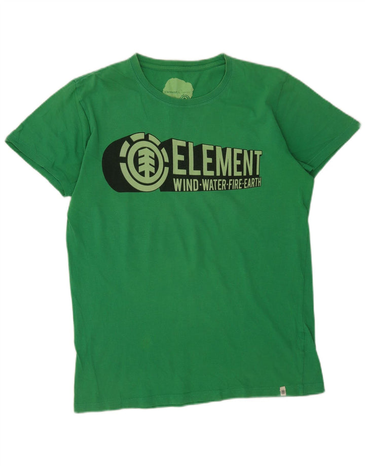 Element Camiseta masculina gráfica Top médio algodão verde