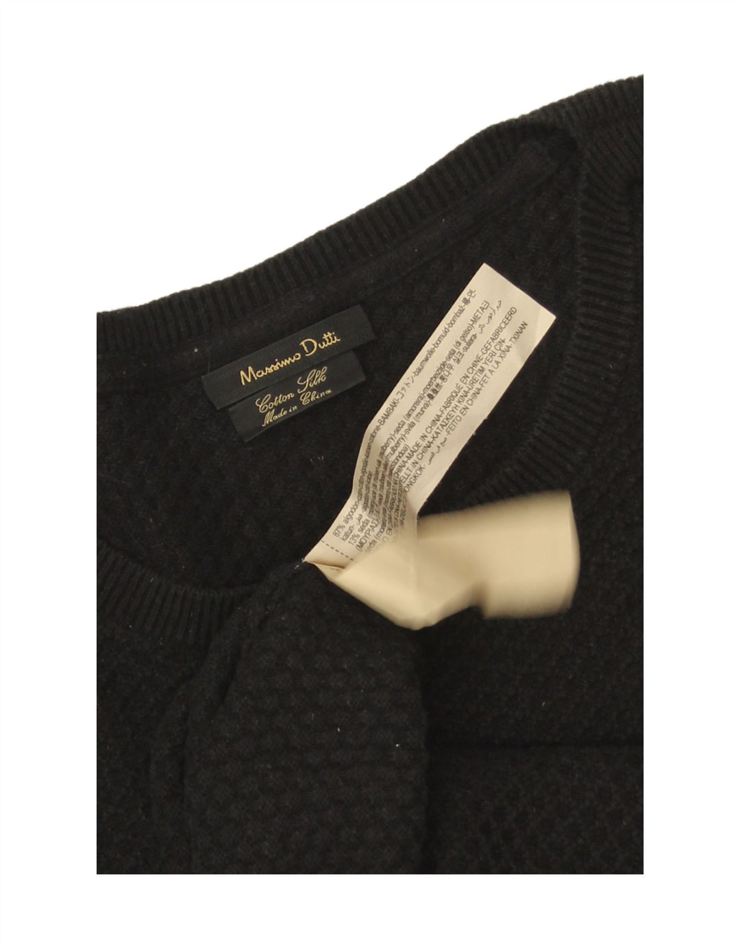 Suéter masculino Massimo Dutti com gola redonda XL algodão preto