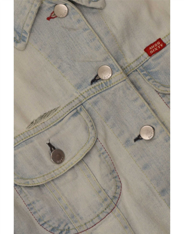 Jaqueta jeans feminina Miss Sixty, Reino Unido, 14, grande, azul, algodão