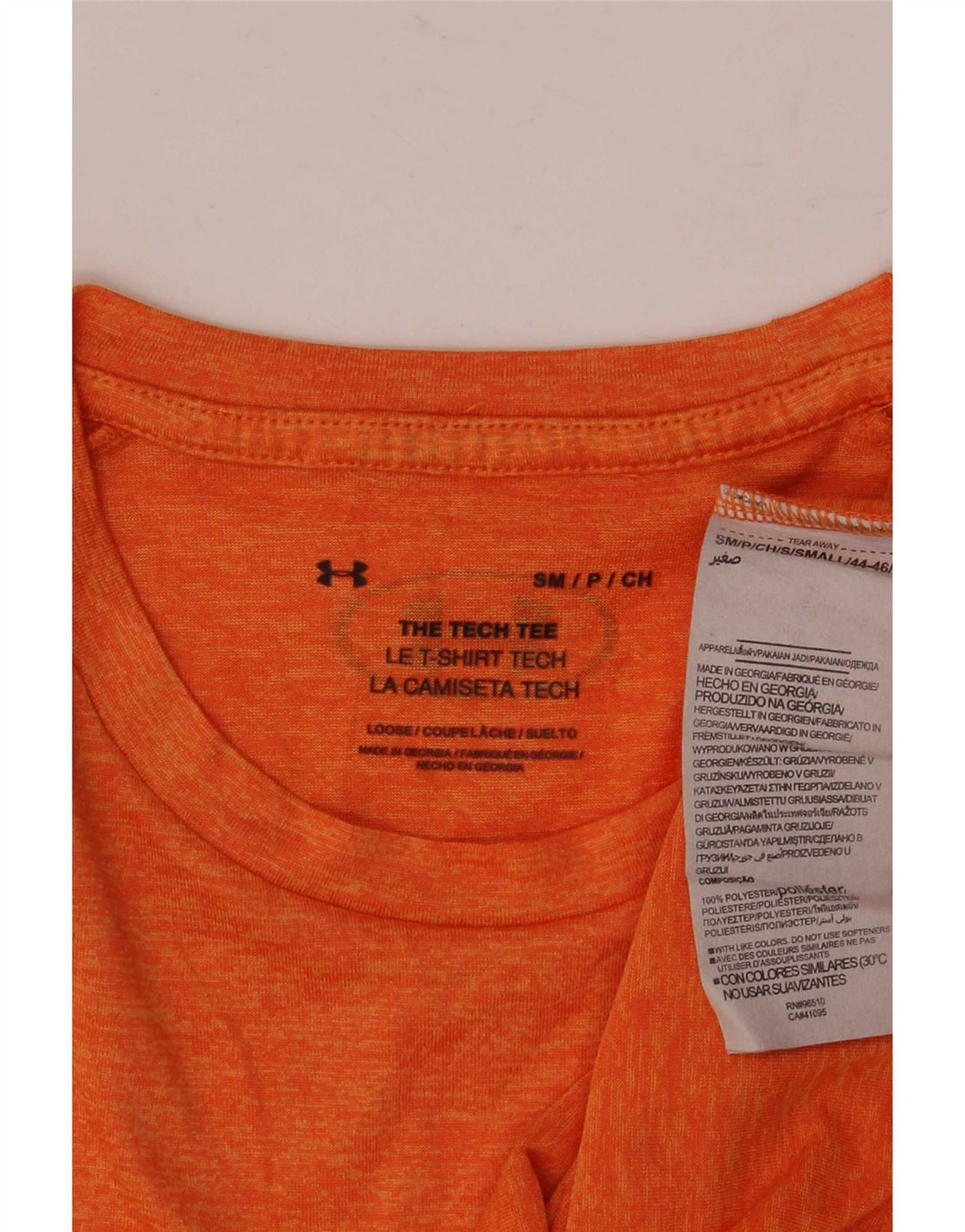 Camiseta masculina Under Armour The Tech Tee Top pequeno laranja poliéster