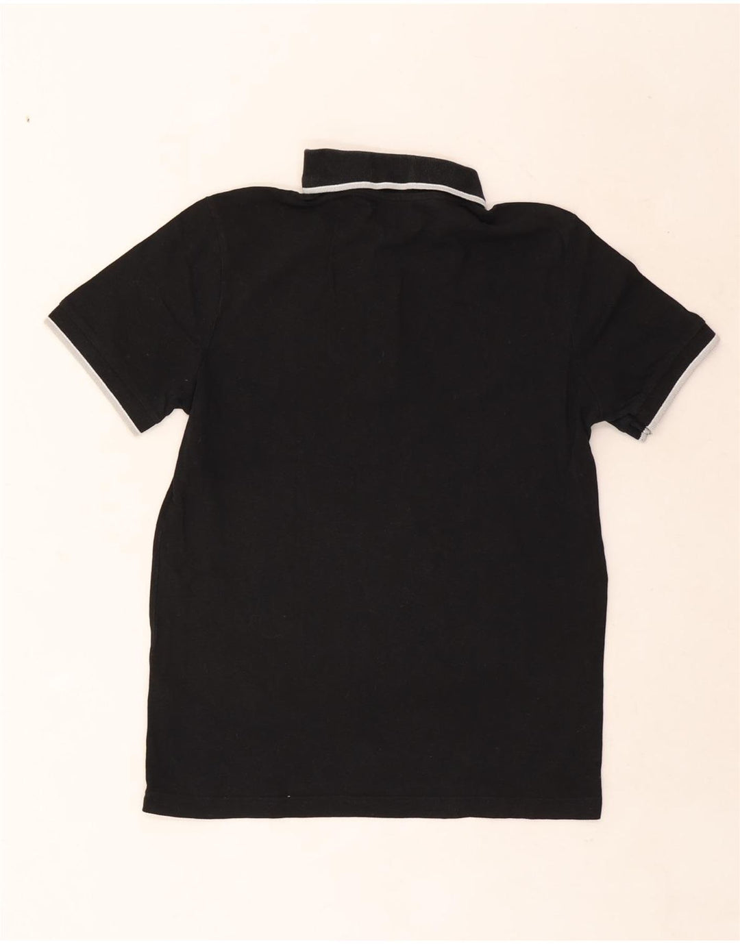 Camisa polo masculina Kappa pequena listrada preta de algodão