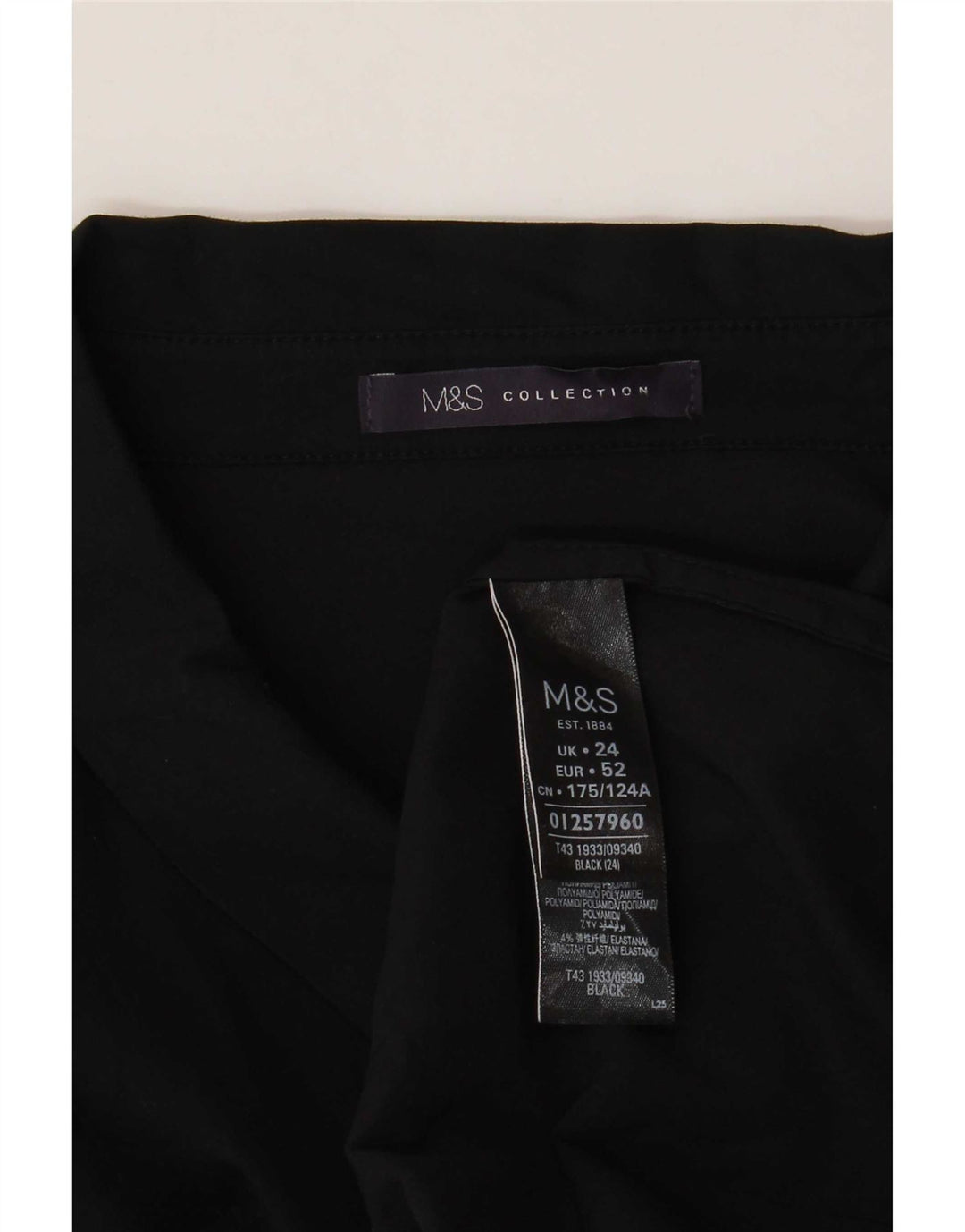 Blusa feminina Marks & Spencer UK 24 4XL algodão preto