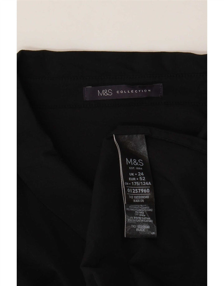 Blusa feminina Marks & Spencer UK 24 4XL algodão preto
