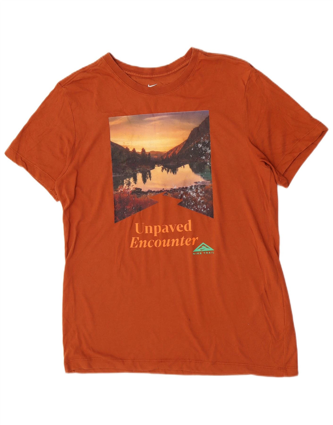Camiseta Nike Masculina Dri Fit Graphic Top Médio Algodão Marrom