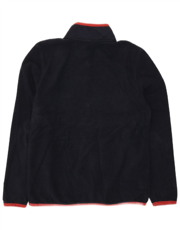 Suéter de lã masculino Marks & Spencer com zíper e gola pequena azul marinho poliéster