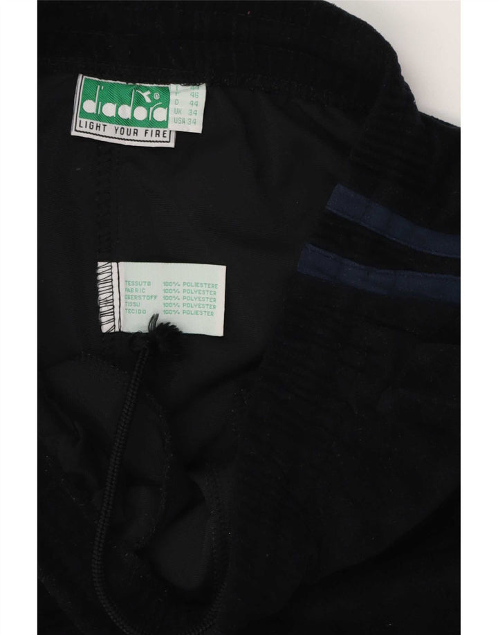 Calça de treino masculina Diadora grande poliéster preto