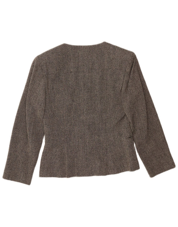 Jaqueta blazer feminina Maska com peito duplo IT 42 espinha de peixe cinza médio
