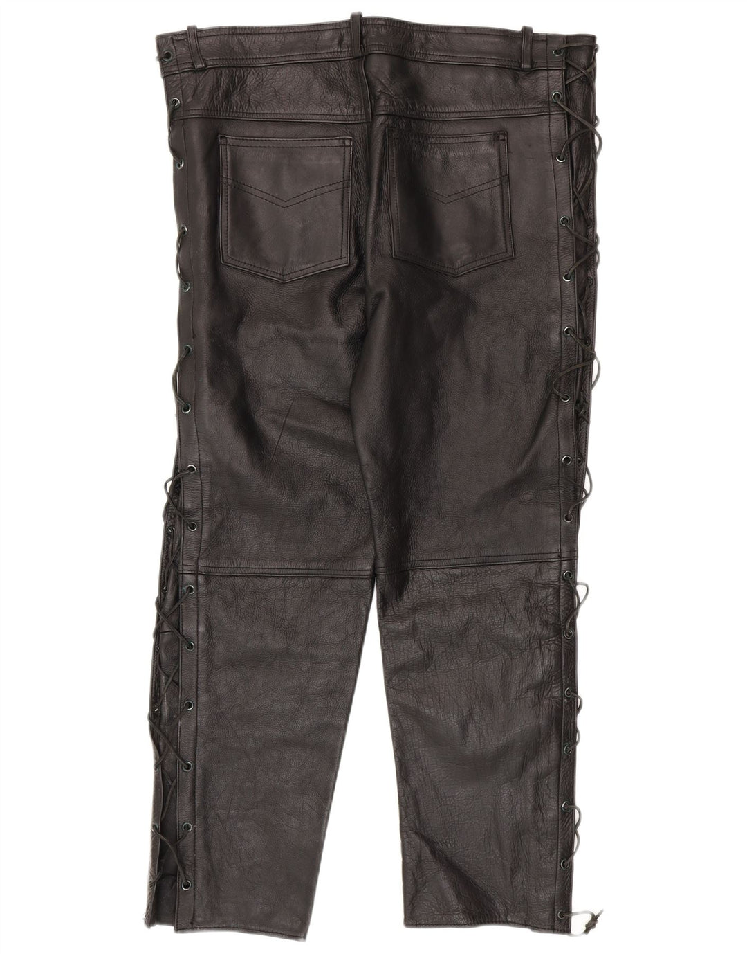 Calça masculina de couro slim American Eagle W36 L30 couro preto