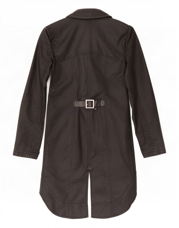 Sobretudo de fraque feminino vintage UK 6 XS algodão preto
