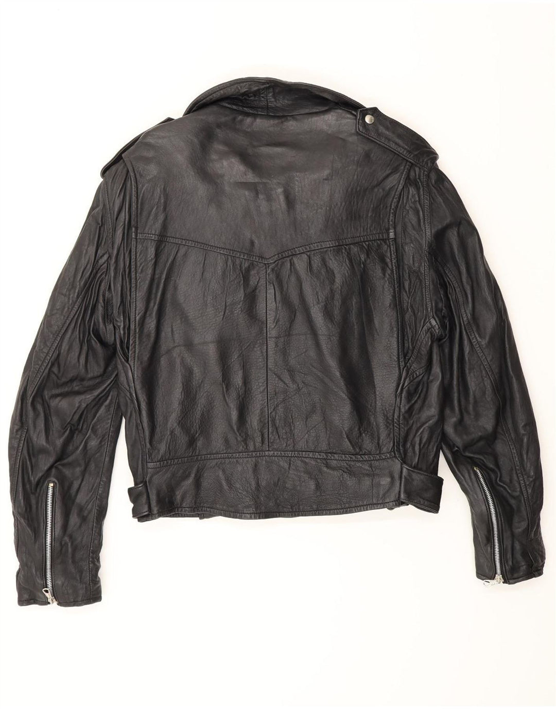 Vintage Mens Leather Biker Jacket UK 38 Medium Black