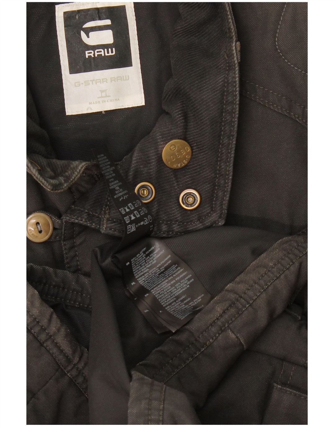 Jaqueta corta-vento masculina G-Star UK 36 algodão cinza pequeno
