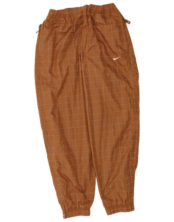Nike Womens Loose Fit Calças de treino Joggers UK 12 Medium Brown Check