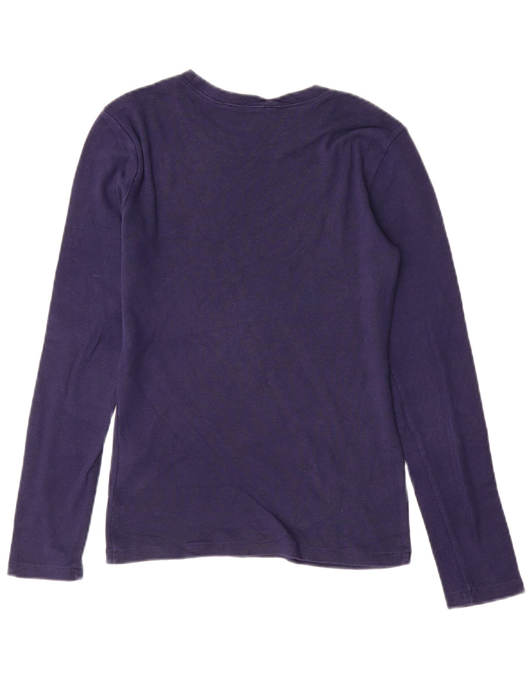 Top feminino RALPH LAUREN manga comprida Reino Unido 10 pequeno algodão azul marinho