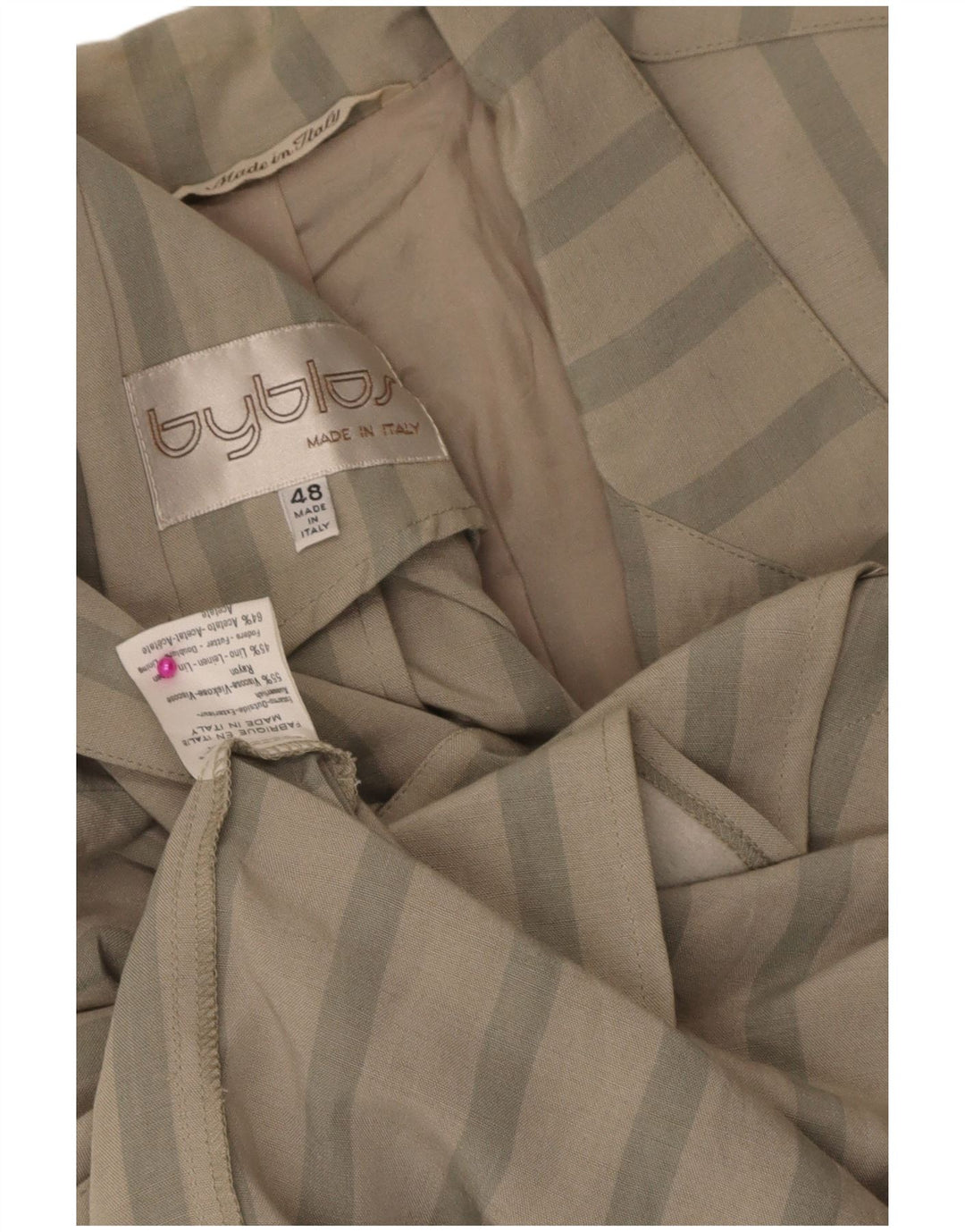 Jaqueta blazer masculina Byblos com 2 botões IT 48 Viscose listrada cinza médio
