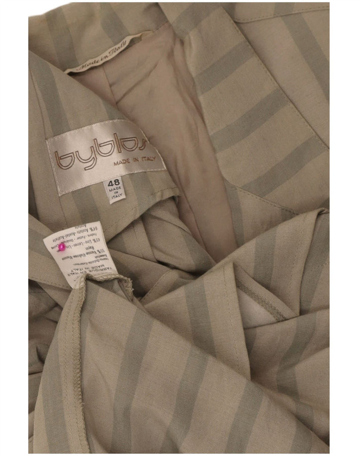 Jaqueta blazer masculina Byblos com 2 botões IT 48 Viscose listrada cinza médio