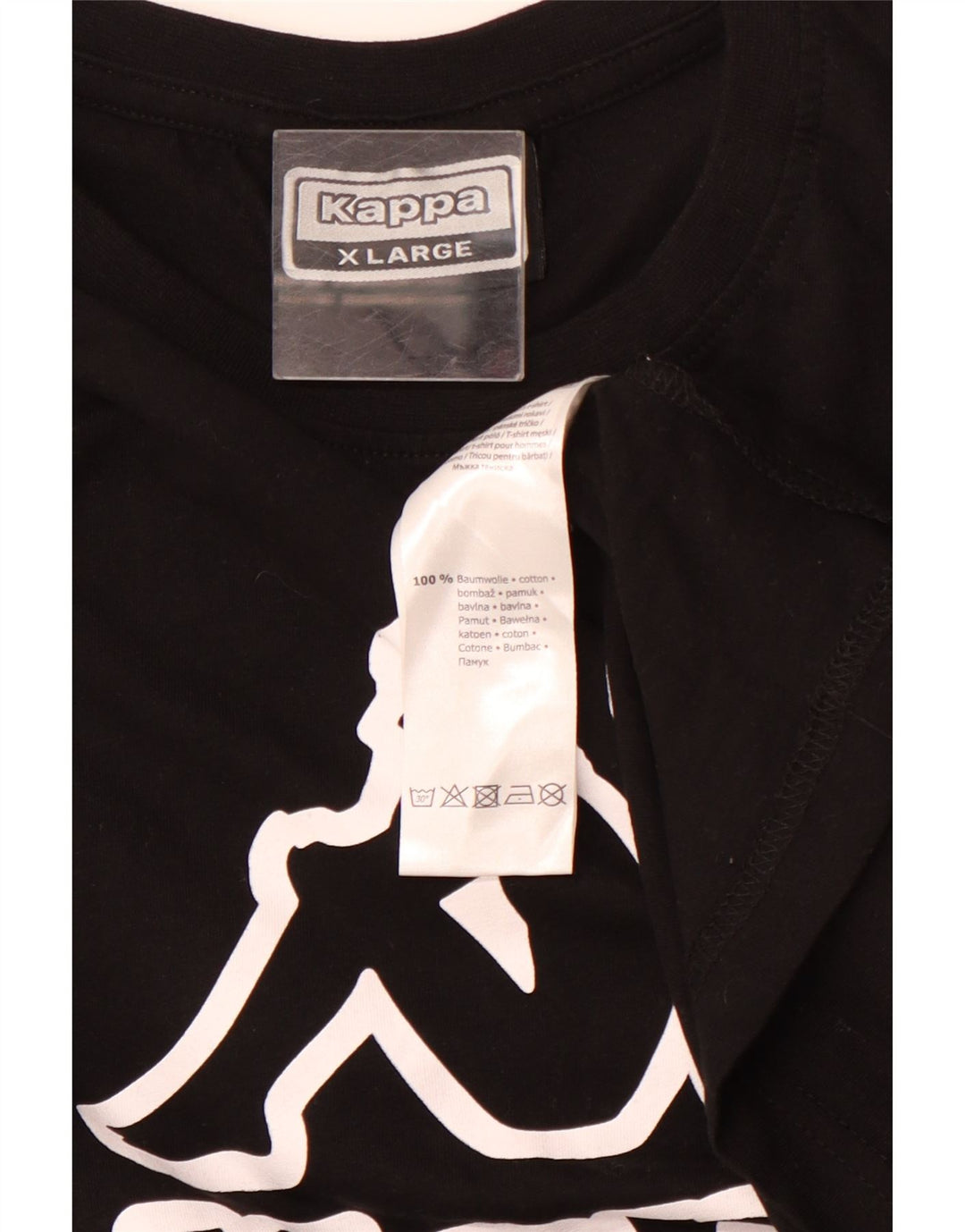 Camiseta gráfica masculina KAPPA Top XL algodão preto