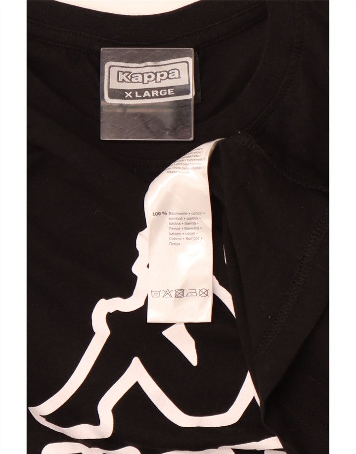 Camiseta gráfica masculina KAPPA Top XL algodão preto