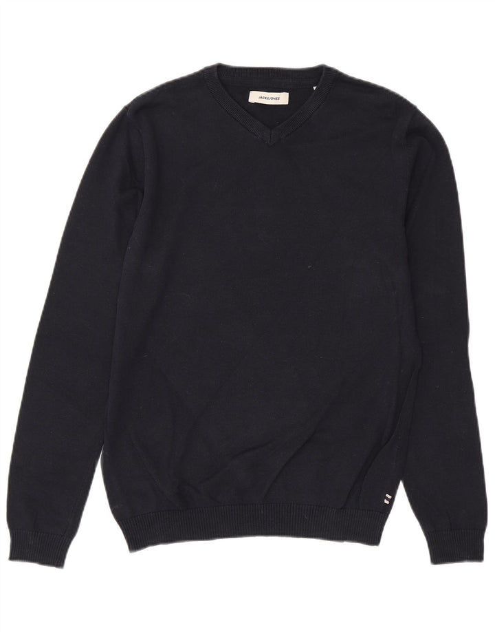 Suéter masculino JACK & JONES com decote em V XS azul marinho algodão
