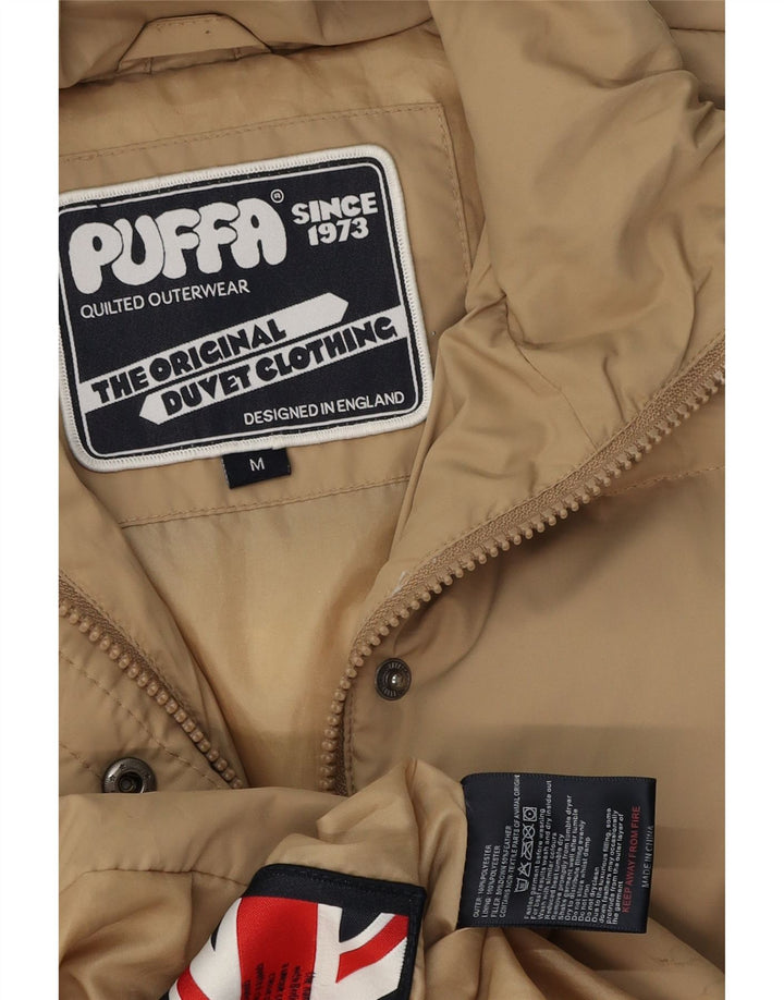 Casaco acolchoado feminino Puffa UK 14 poliéster bege médio