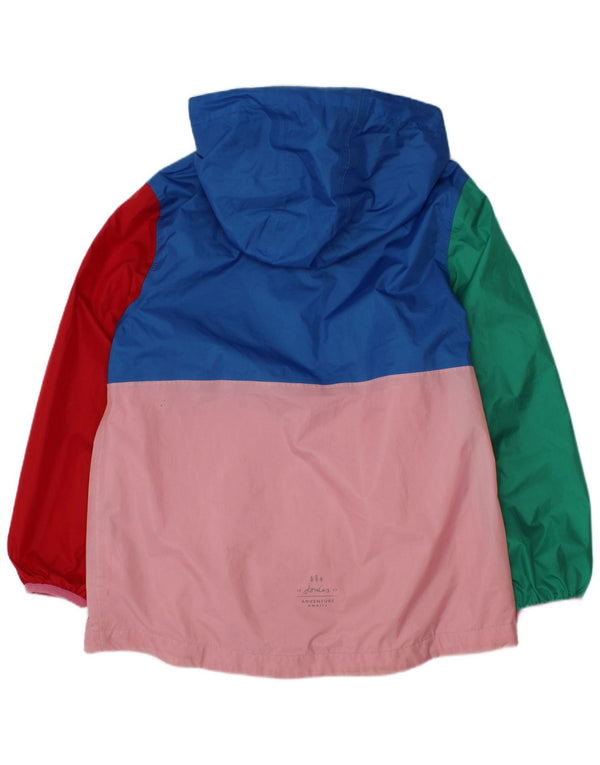 Jaqueta de chuva com capuz para meninas Joules 6-7 anos Colorblock multicolorido