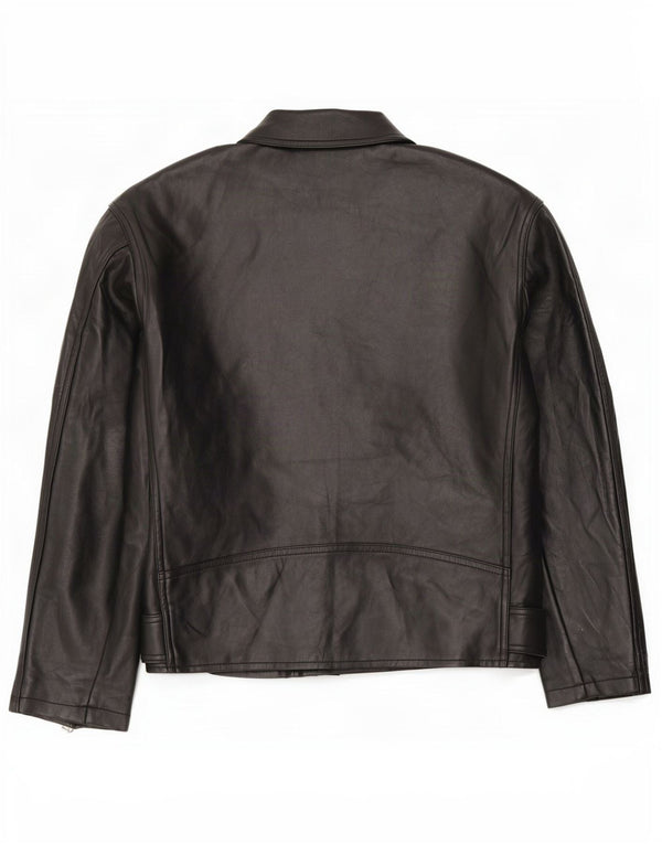 Jaqueta feminina de couro sintético superdimensionada Topshop Reino Unido 4 XS preta