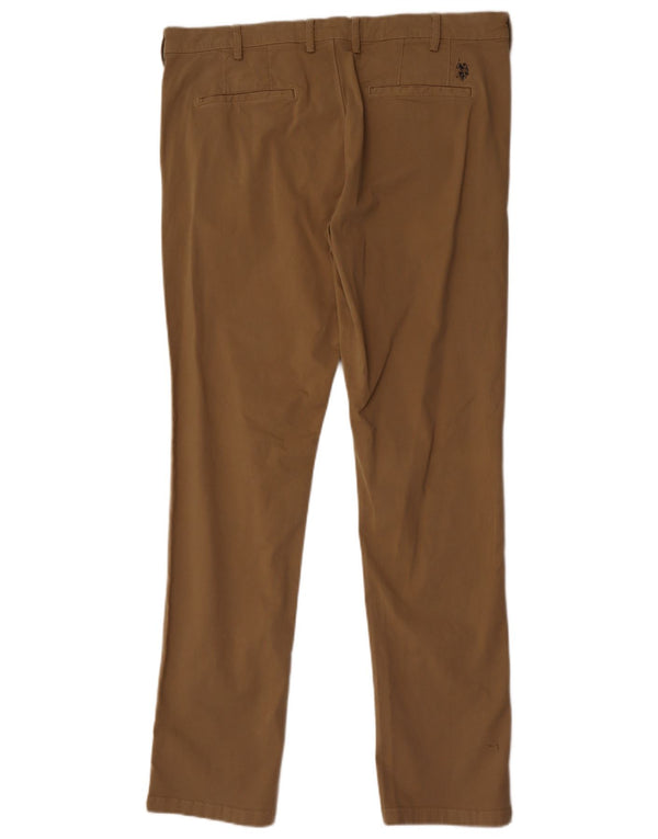 US Polo Assn. Calça Chino Masculina Slim W36 L33 Algodão Marrom