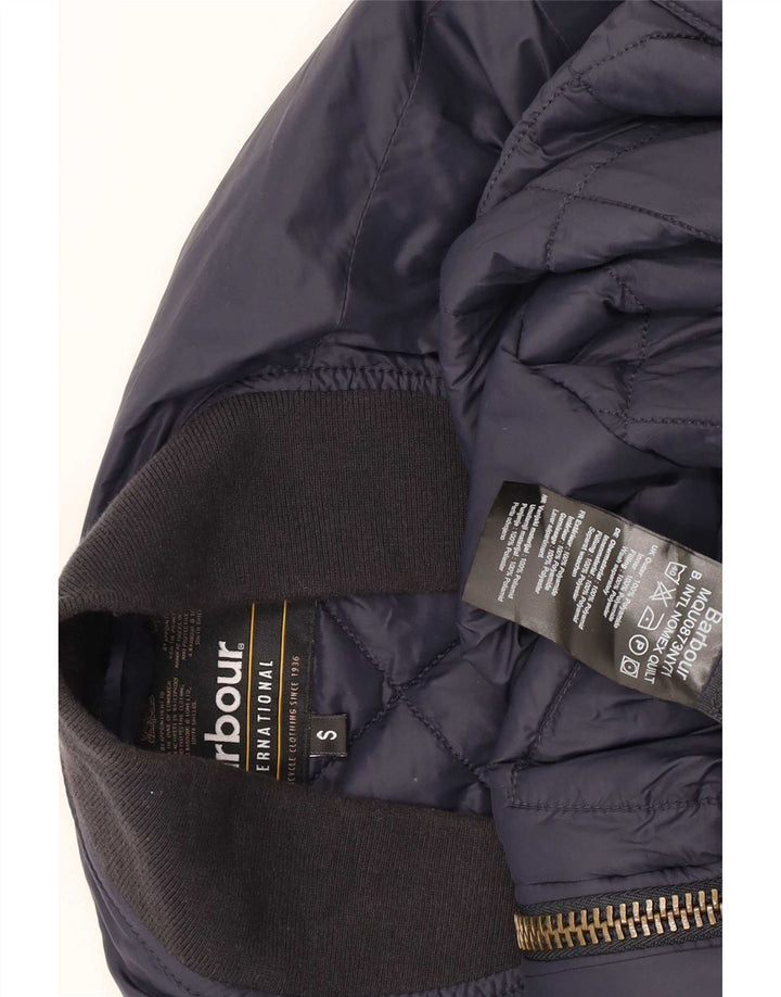Jaqueta acolchoada masculina Barbour UK 36 pequena poliamida azul marinho Colourblock