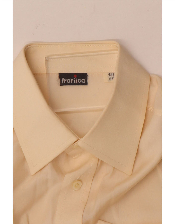 Camisa masculina vintage tamanho 37 14 1/2 pequena bege