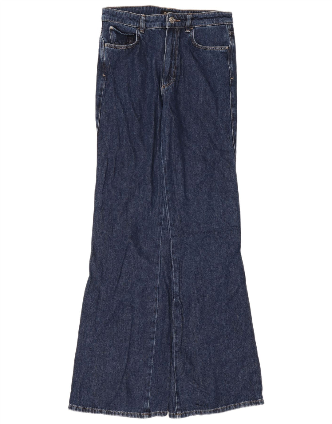 Jeans feminino Massimo Dutti Flared EU 38 Pequeno W28 L34 Azul Marinho Algodão